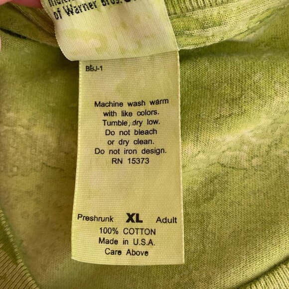 Tweety Bird Looney Tunes 90s T-shirt Acid Wash Green Men's XL Made USA - Picture 10 of 10